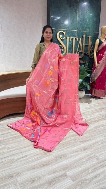 Paper silk allover peach