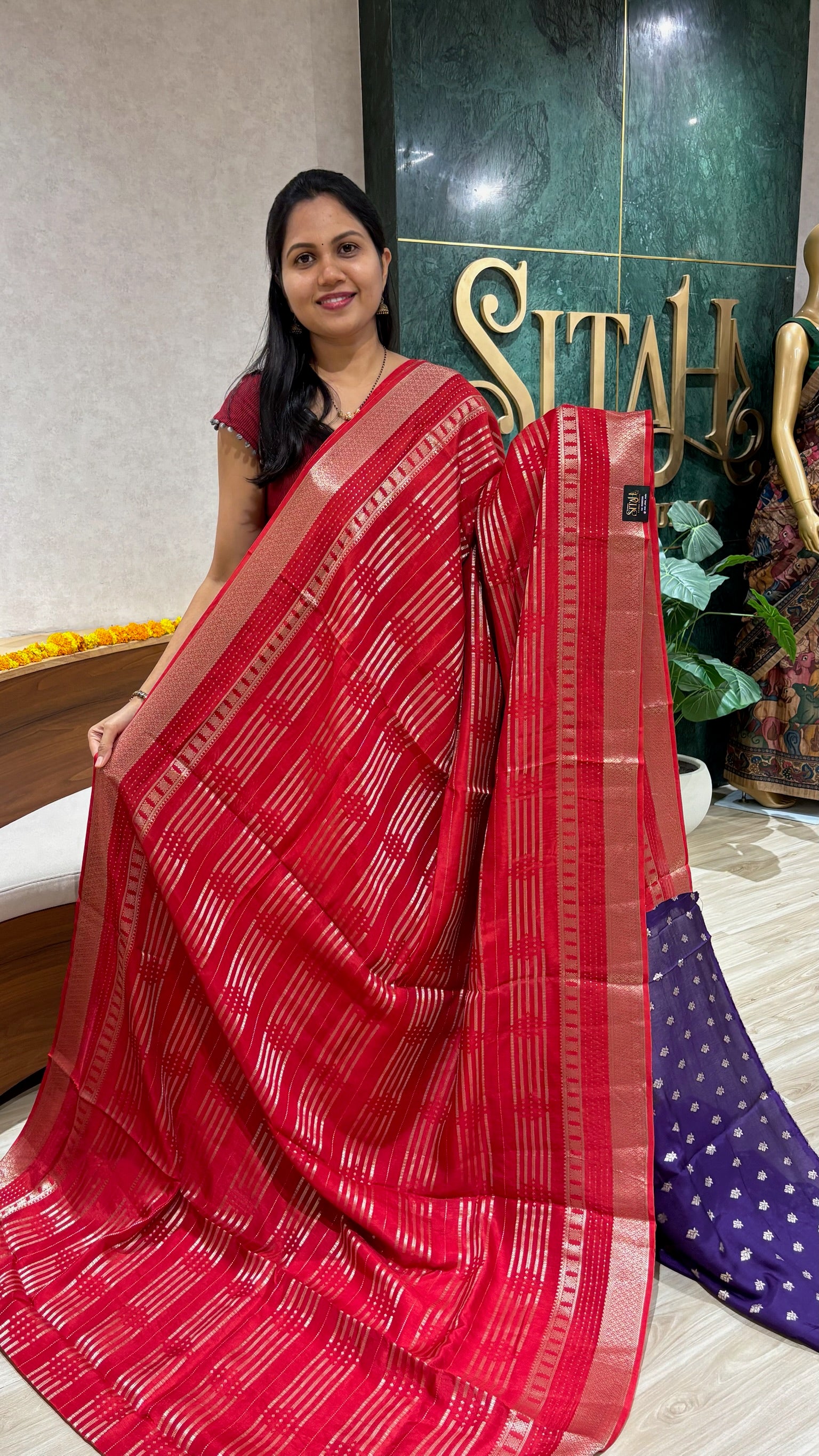 Fancy russian silk red purple