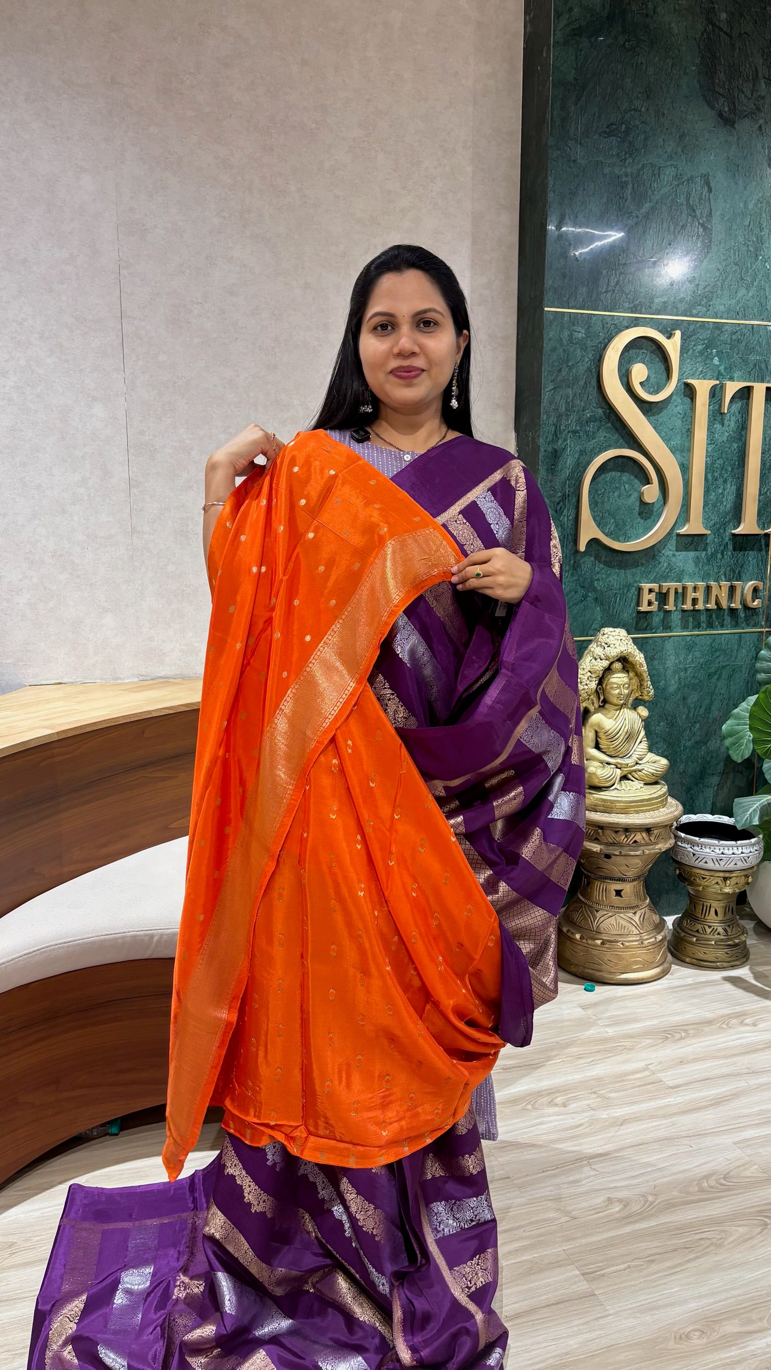 Banaras dola silk saree purple