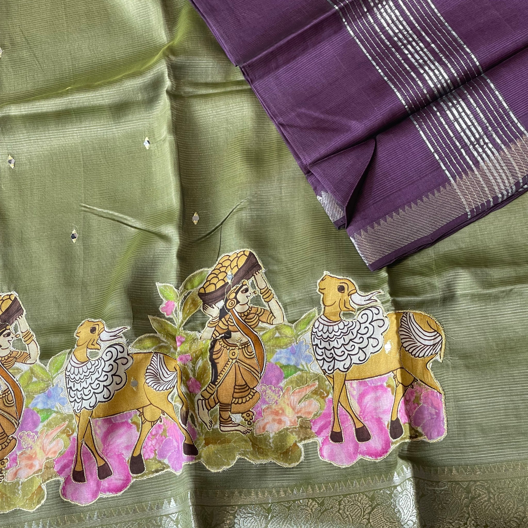 Mangalgiri dress green
