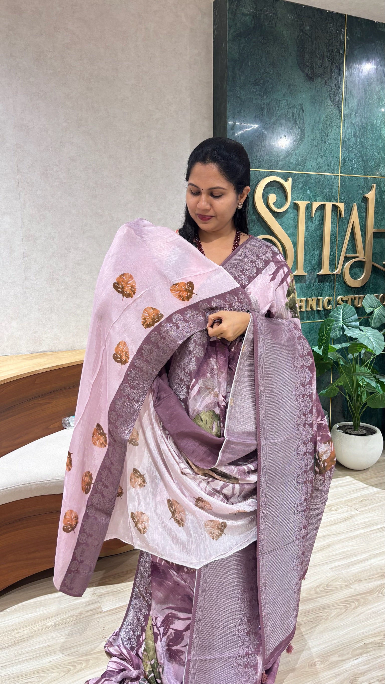 Mashru georgette onion pink