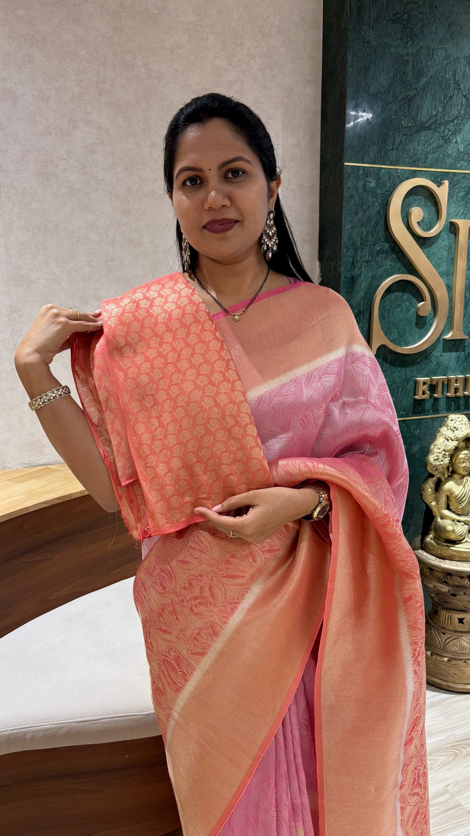 Tissue georgette tulip design