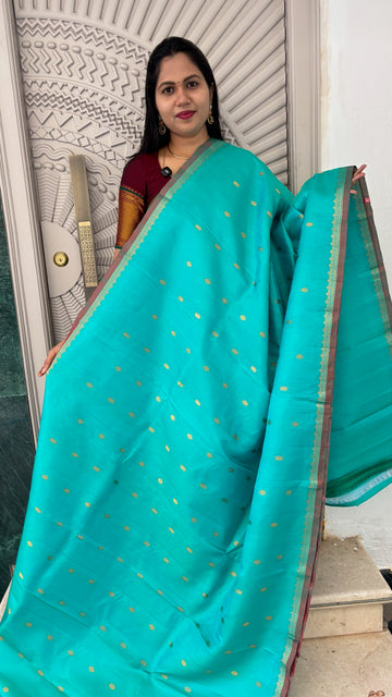 Handloom gadwal pattu sea blue