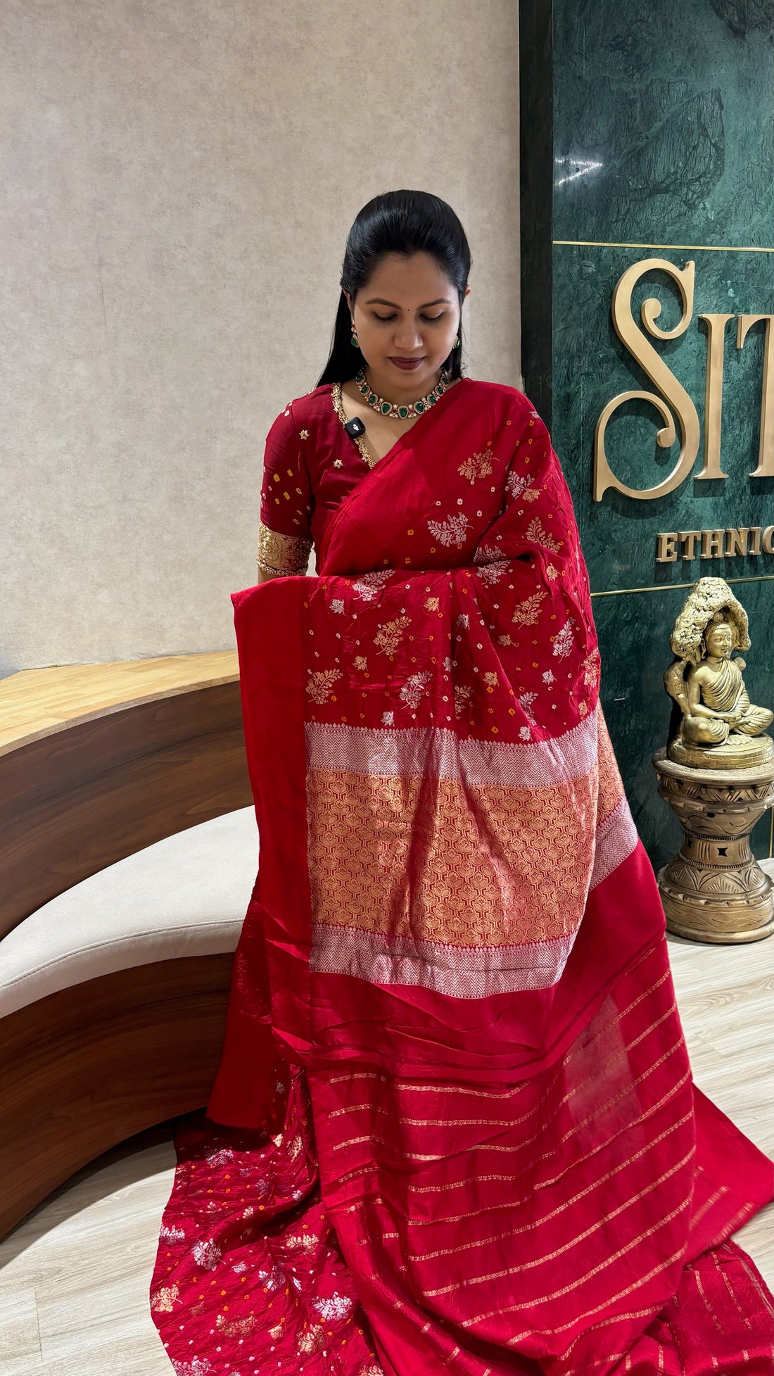 Pure bandhini silk red