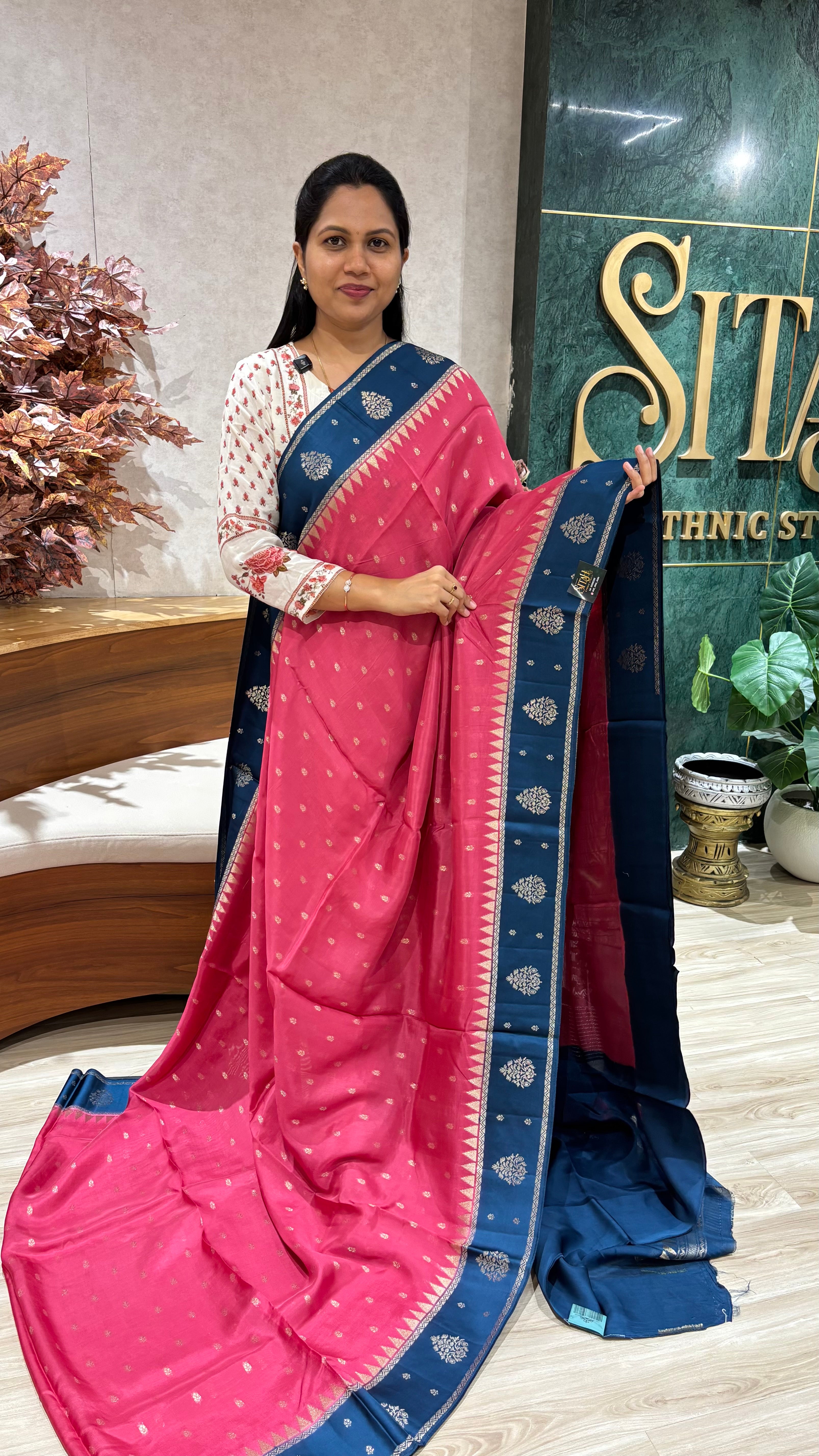 Georgette jhamdhani pallu