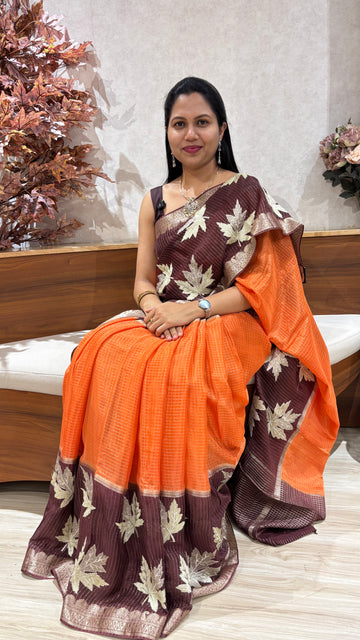 Chinnon work saree