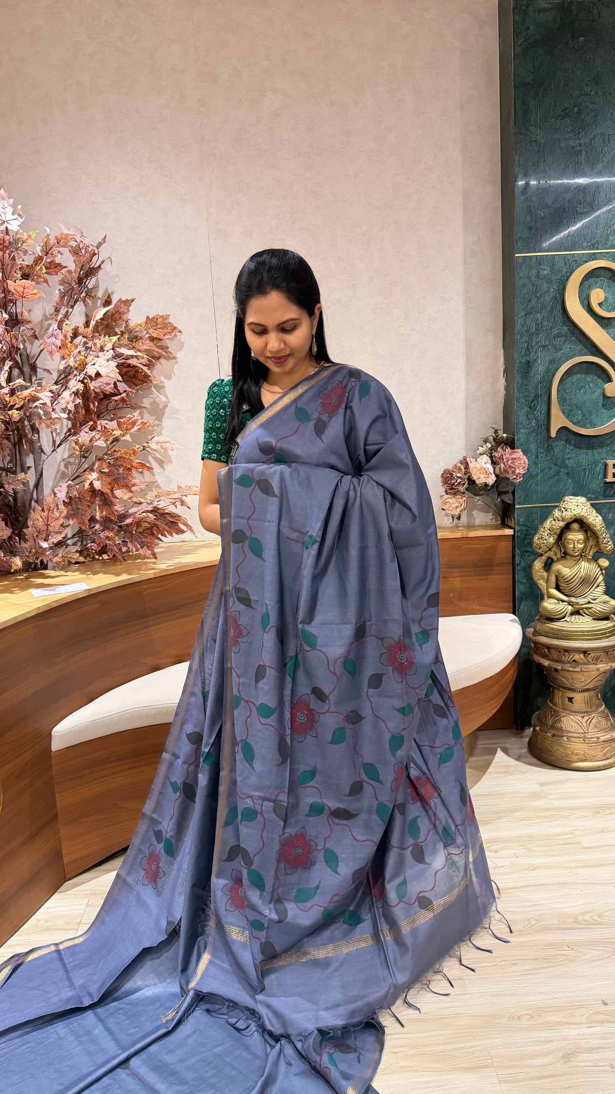 Fancy tussar handpaint