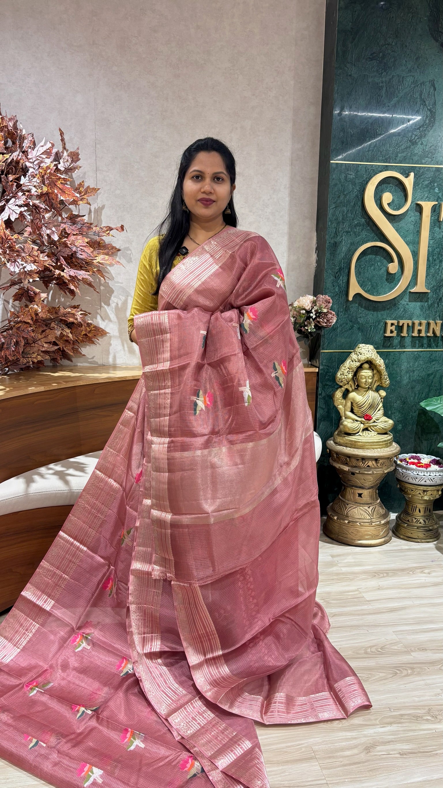 Kota silk weaving onion pink