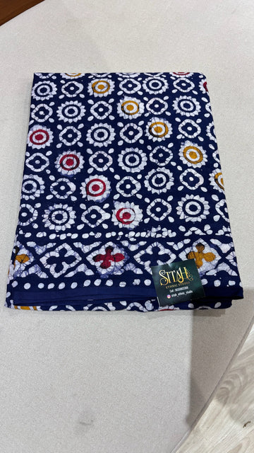 Cotton batik print navy blue