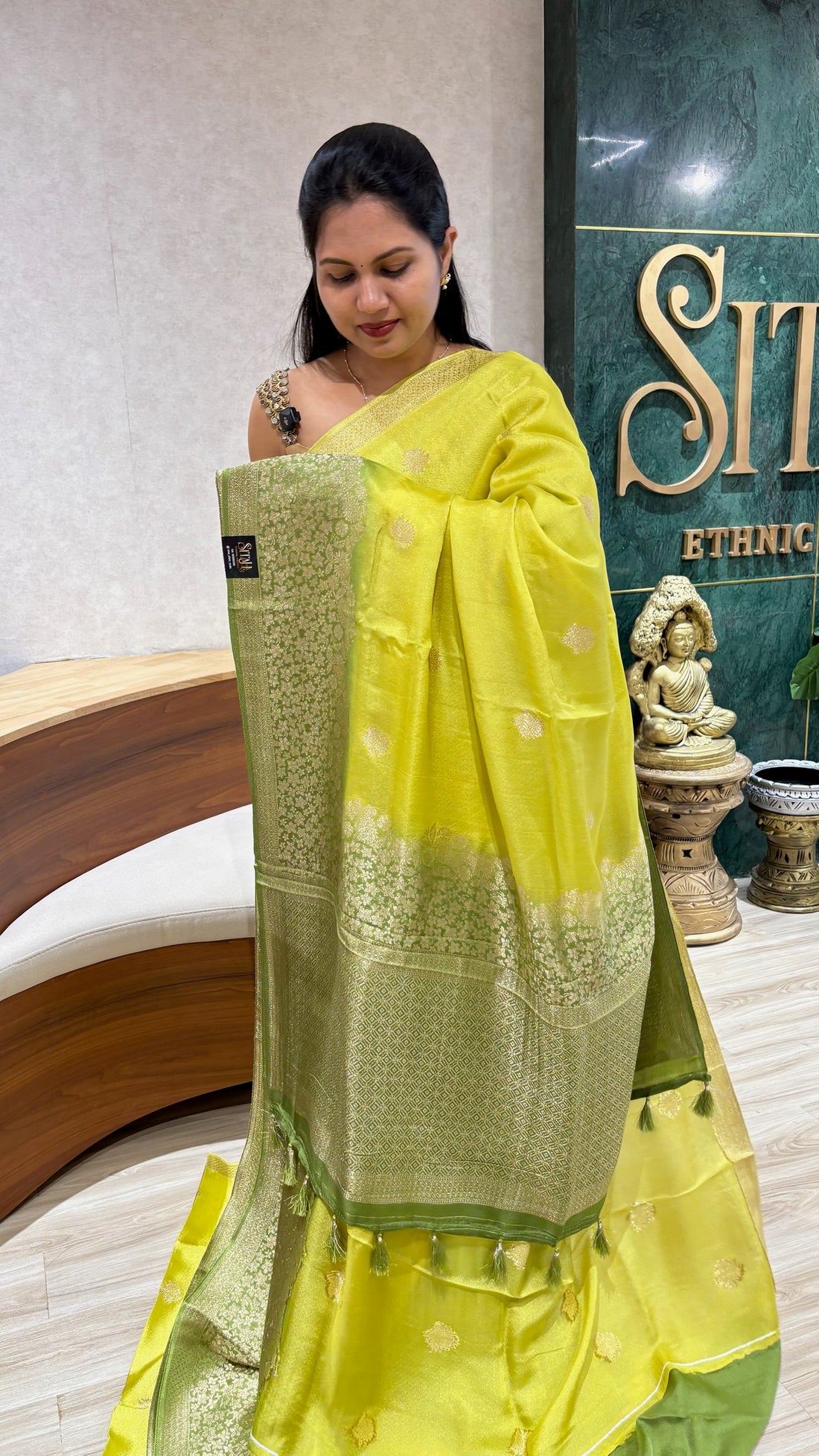 Tissue  georgette lemon yellow