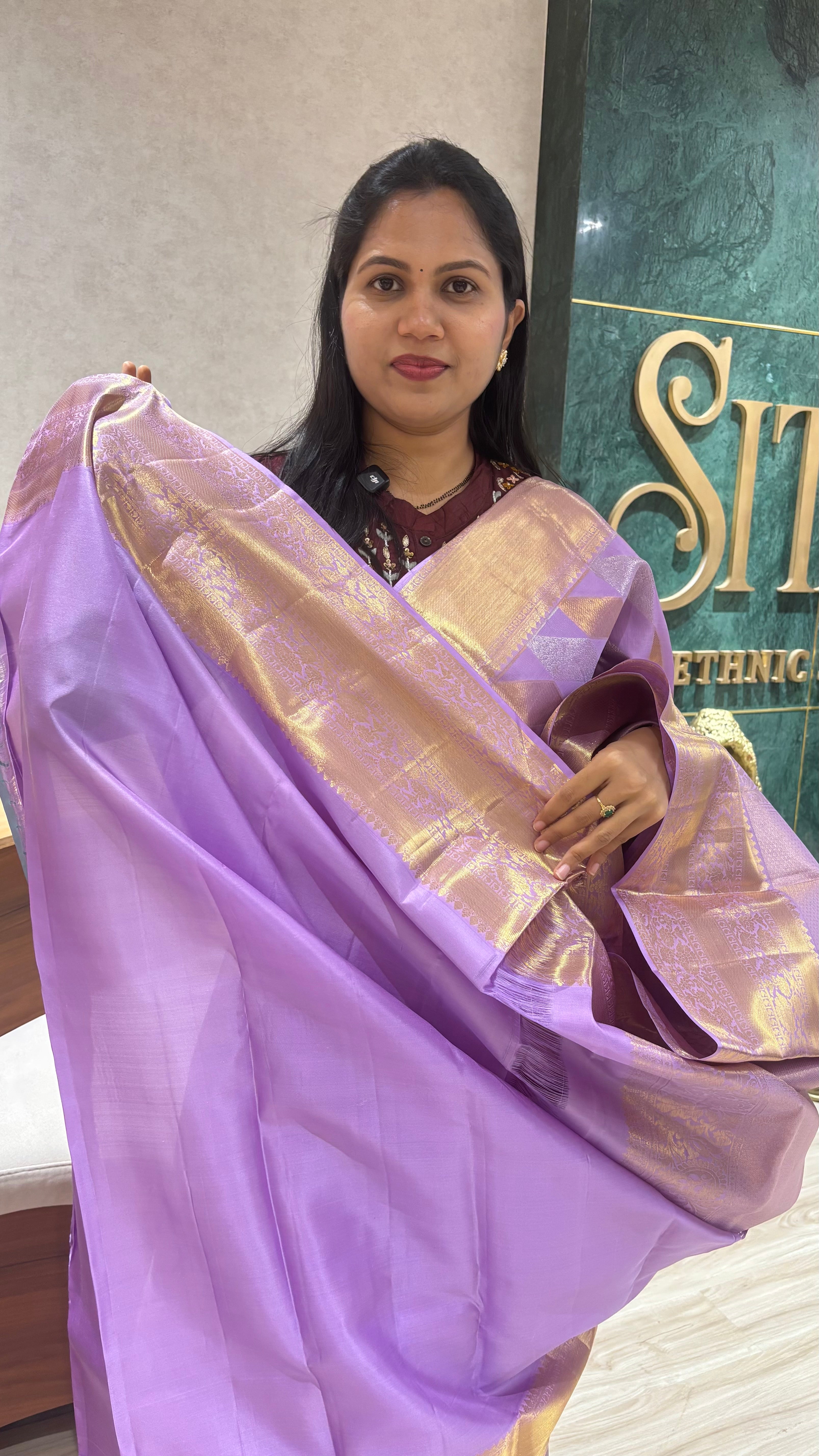Handloom kanchi pattu lavender