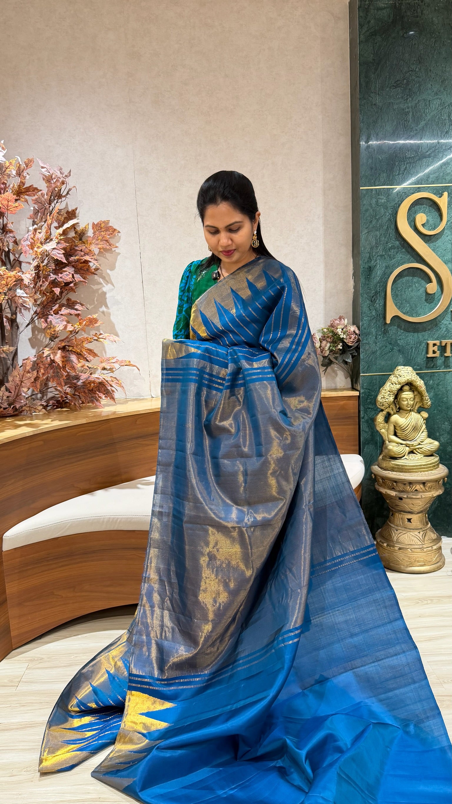 Handloom gadwal tissue border