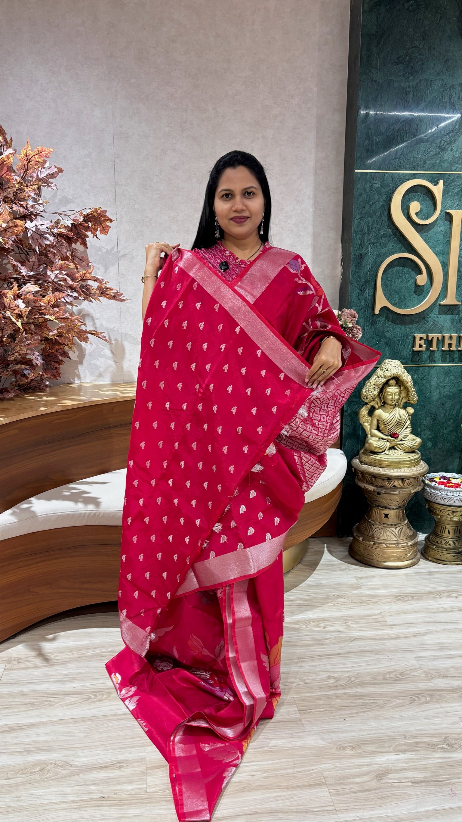 Paper silk rani pink