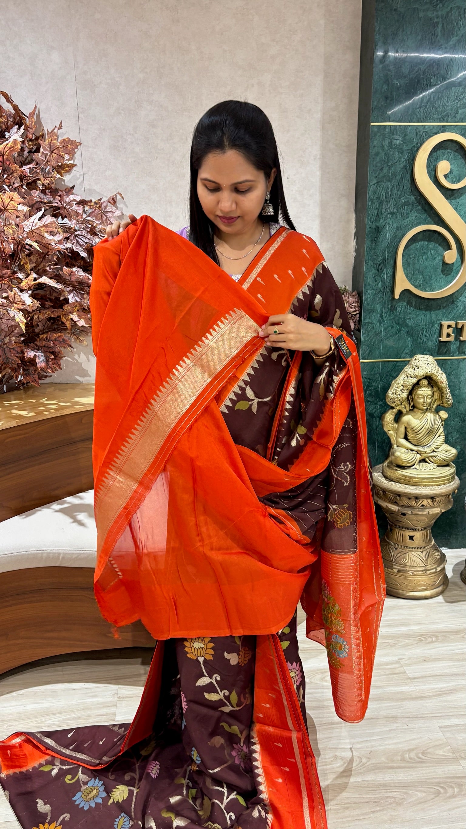 Tussar georgette jhamdani