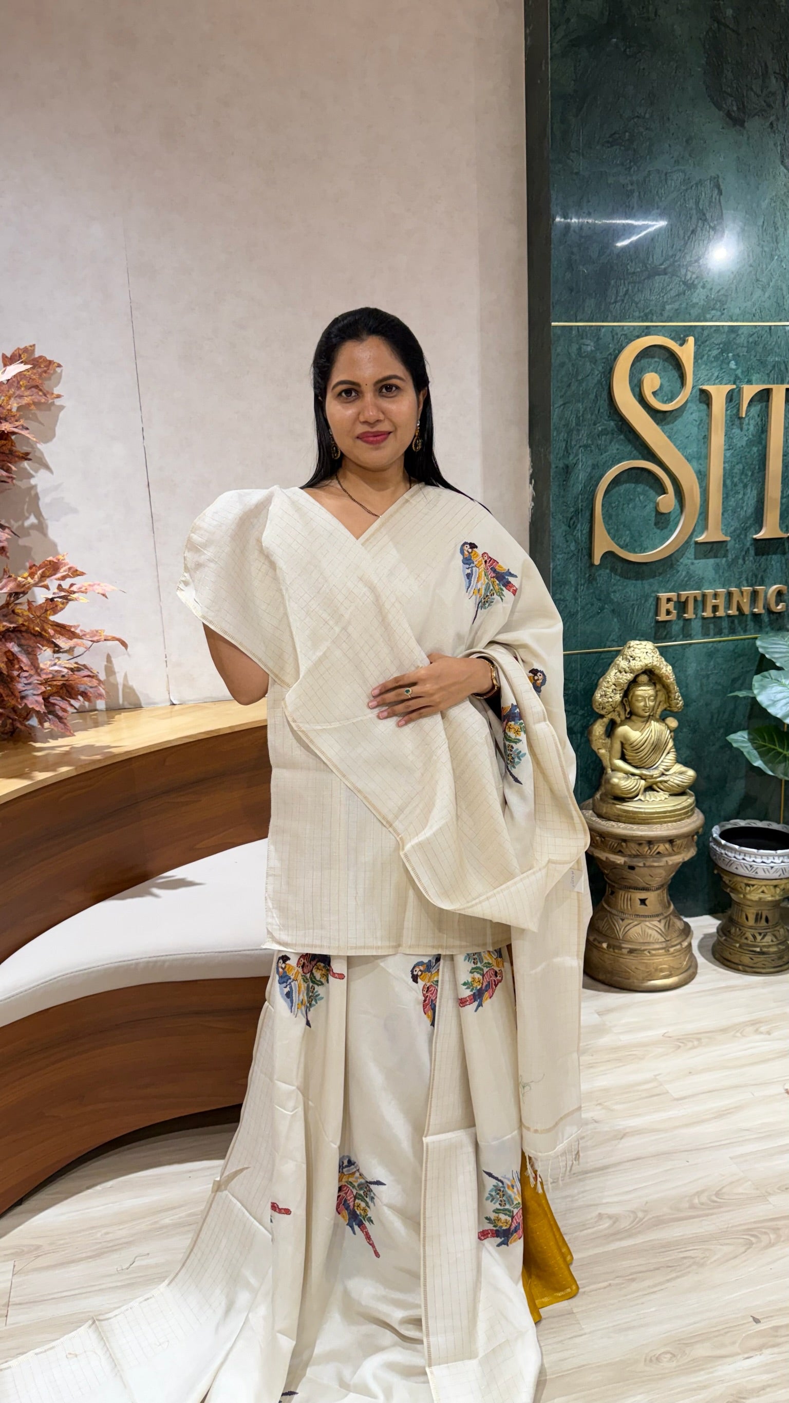 Tussar embroidery