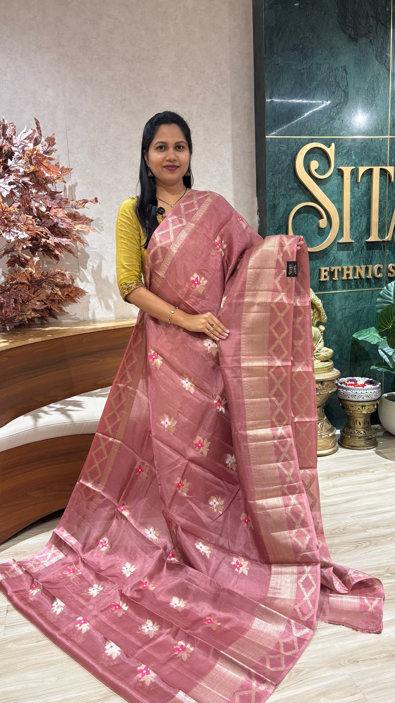 Kota silk weaving onion pink