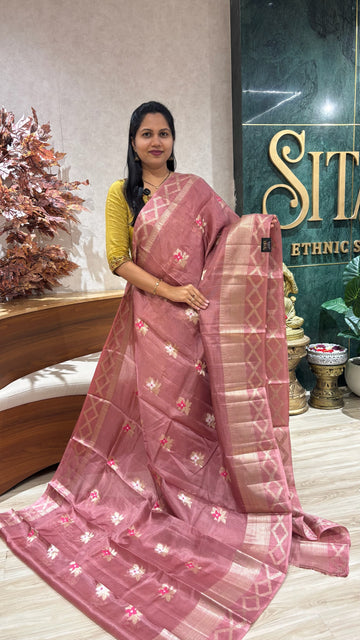 Kota silk weaving onion pink