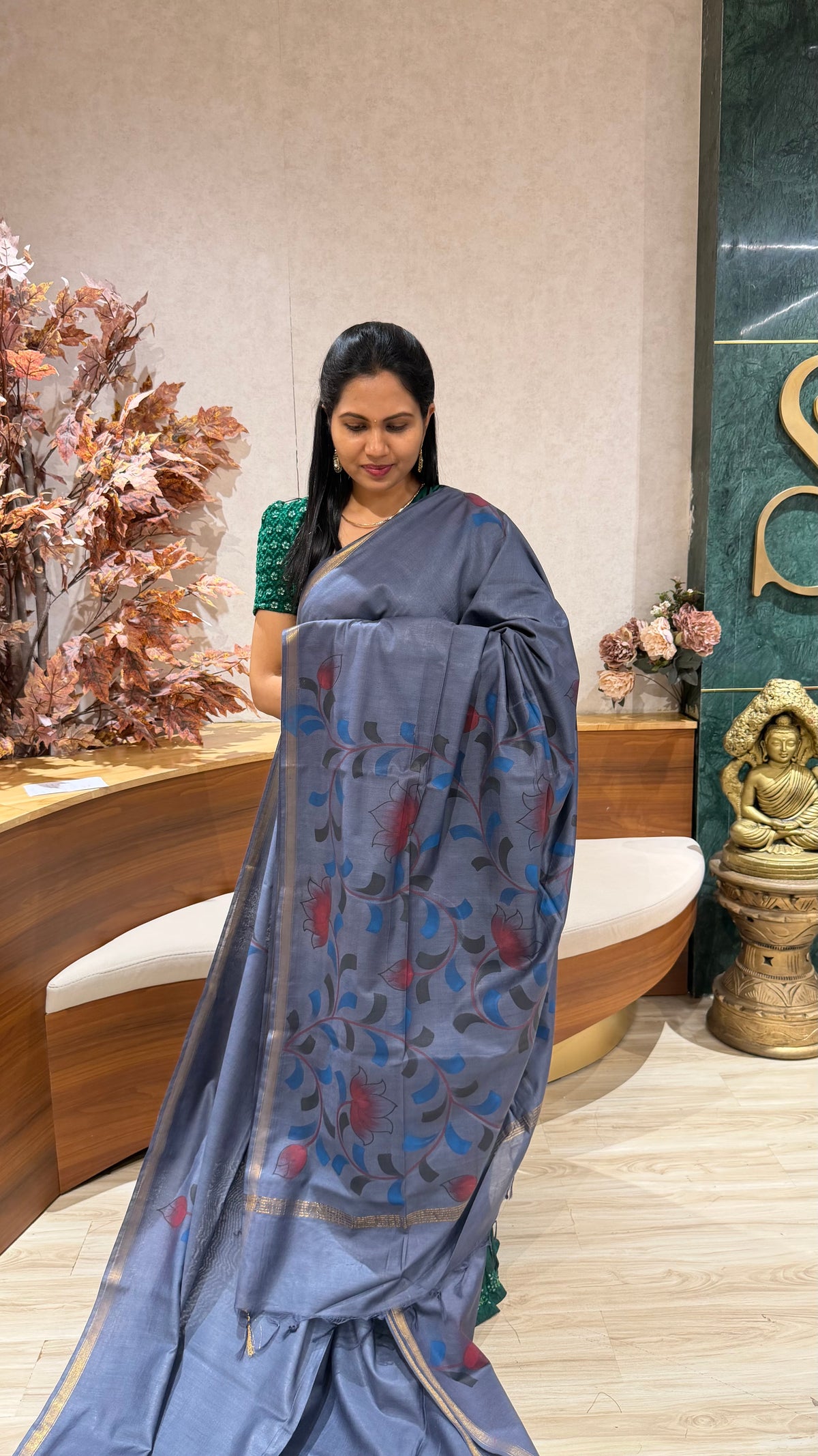 Fancy tussar handpaint