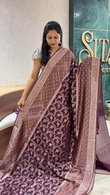 Tussar georgette wine