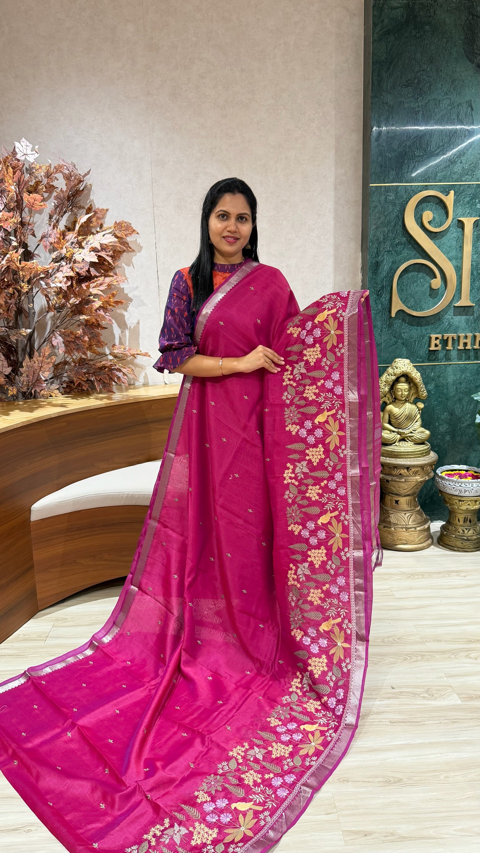 Handloom Mangalgiri embroidery