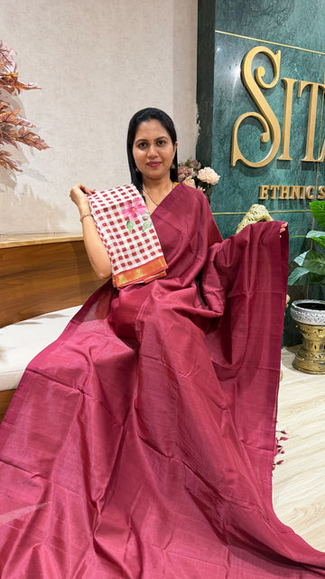 Mangalgiri pattu digital print maroon