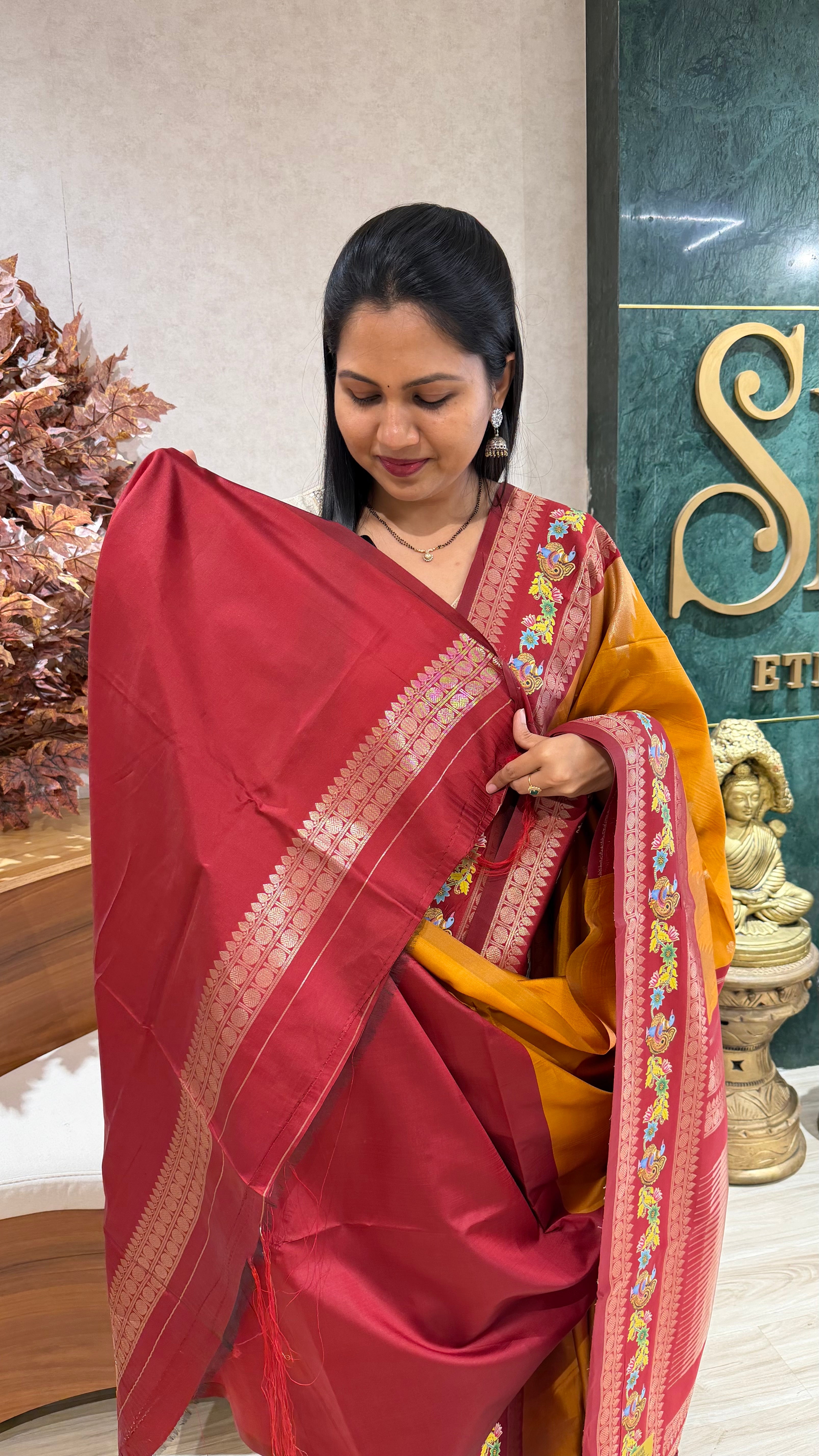 Fancy silk tanjore print