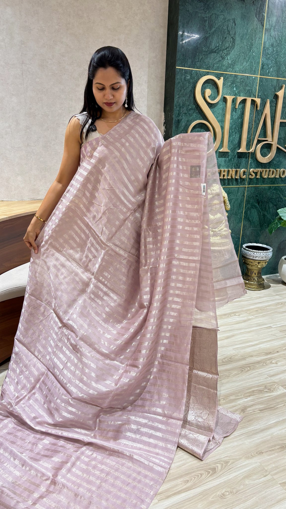 Chinia tissue brocade blouse onion pink