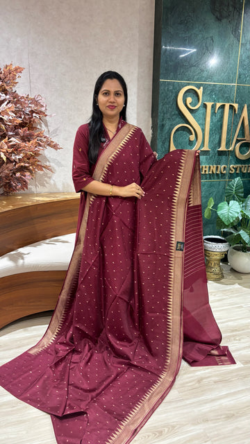 Mashru georgette maroon