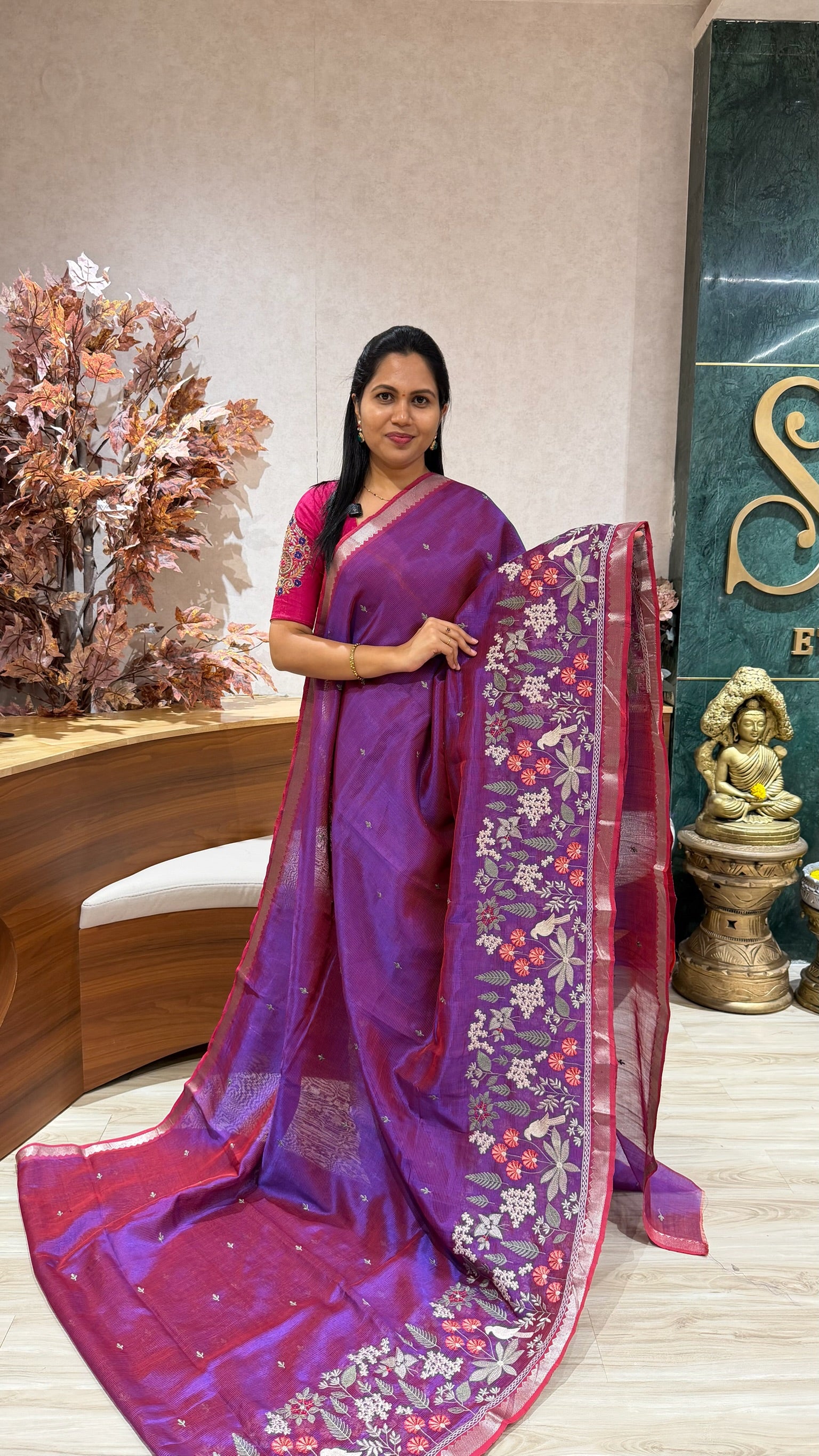 Handloom mangalgiri embroidery