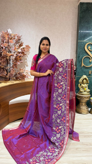 Handloom mangalgiri embroidery