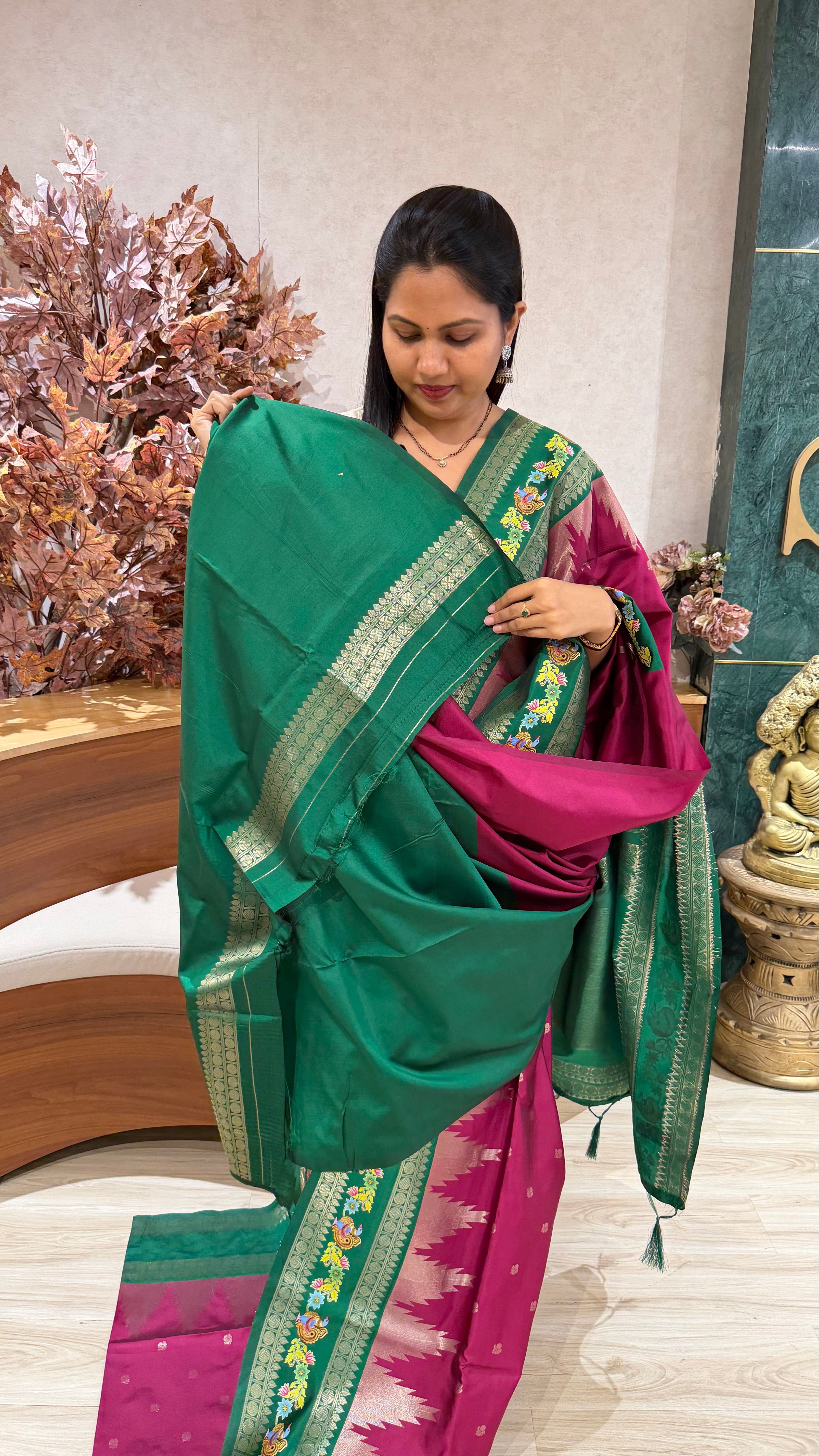 Fancy silk Tanjore print