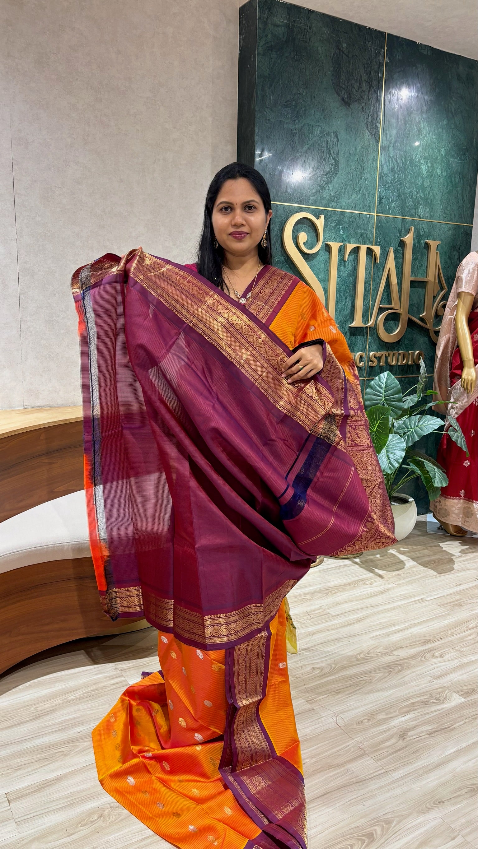Handloom gadwal pattu with kanchi border