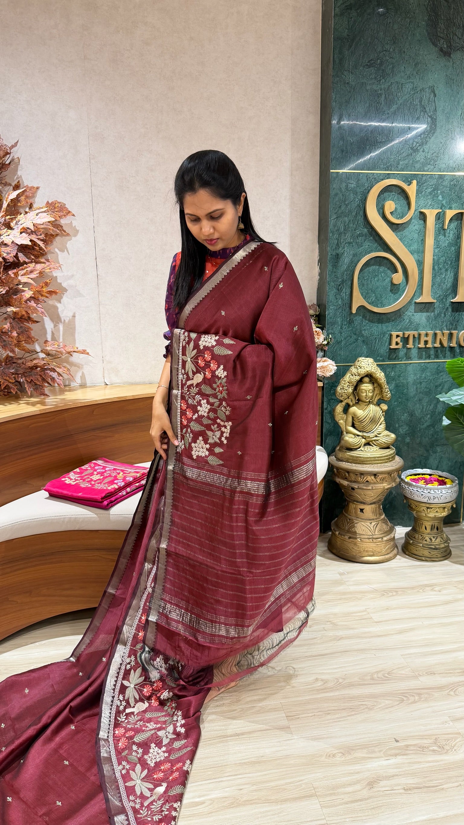 Handloom Mangalgiri embroidery