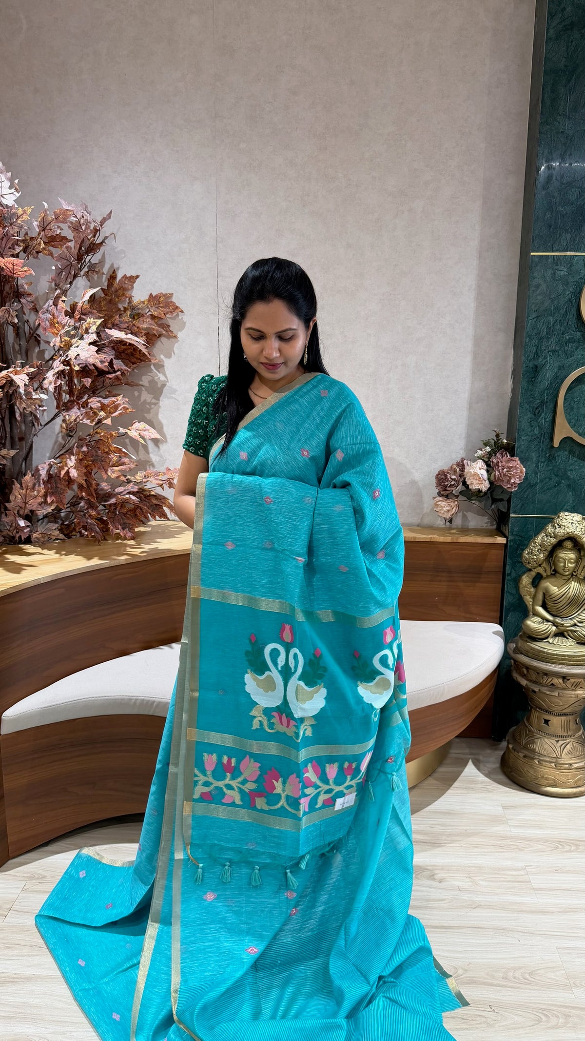 Fancy cotton jhamdhani pallu