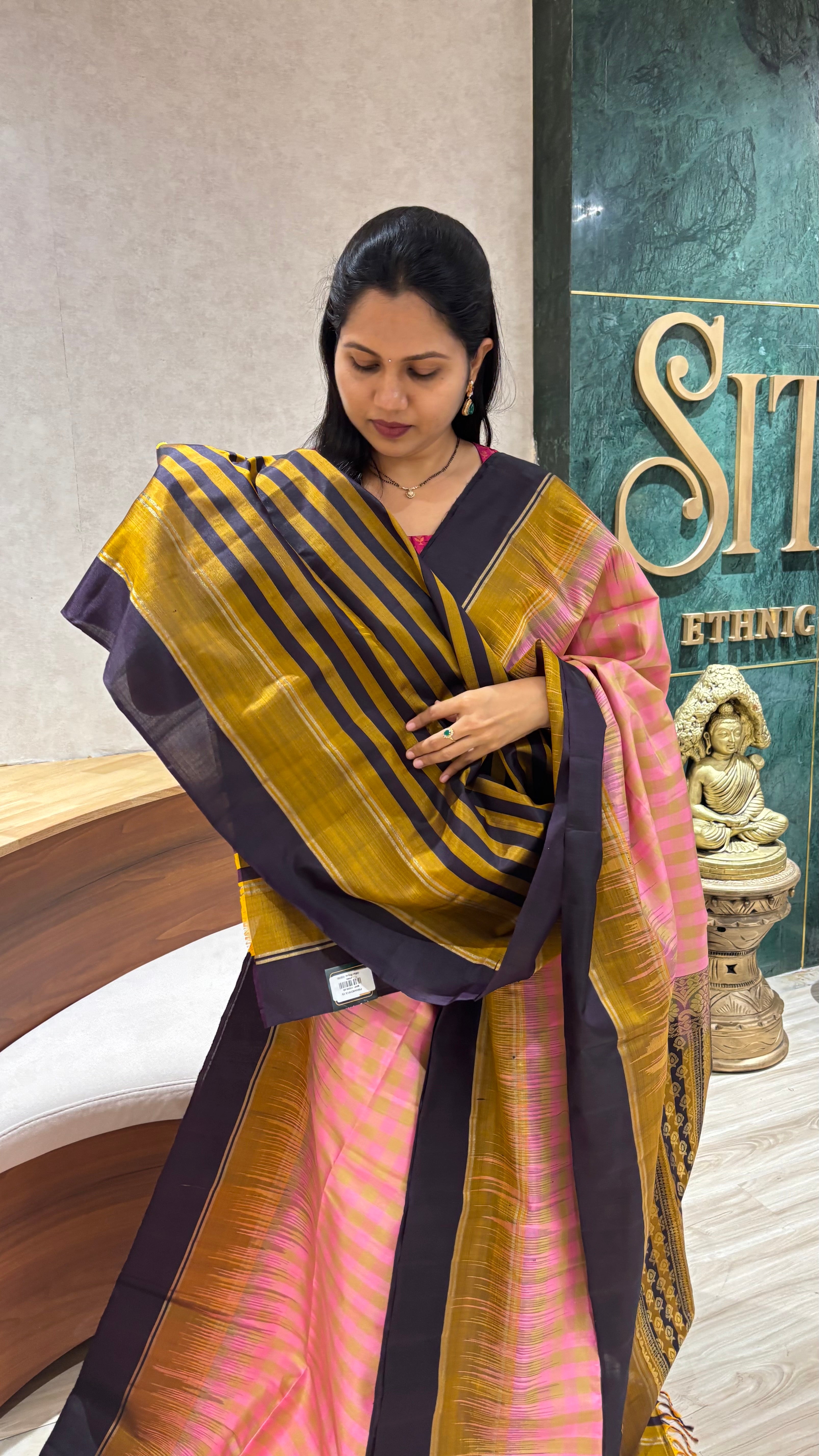 Designer handloom kanchi checks