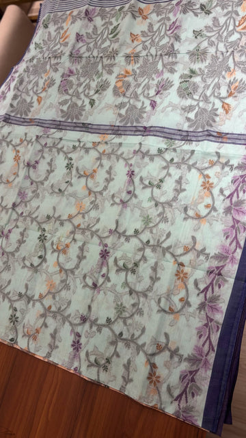 Dhaka cotton ice blue