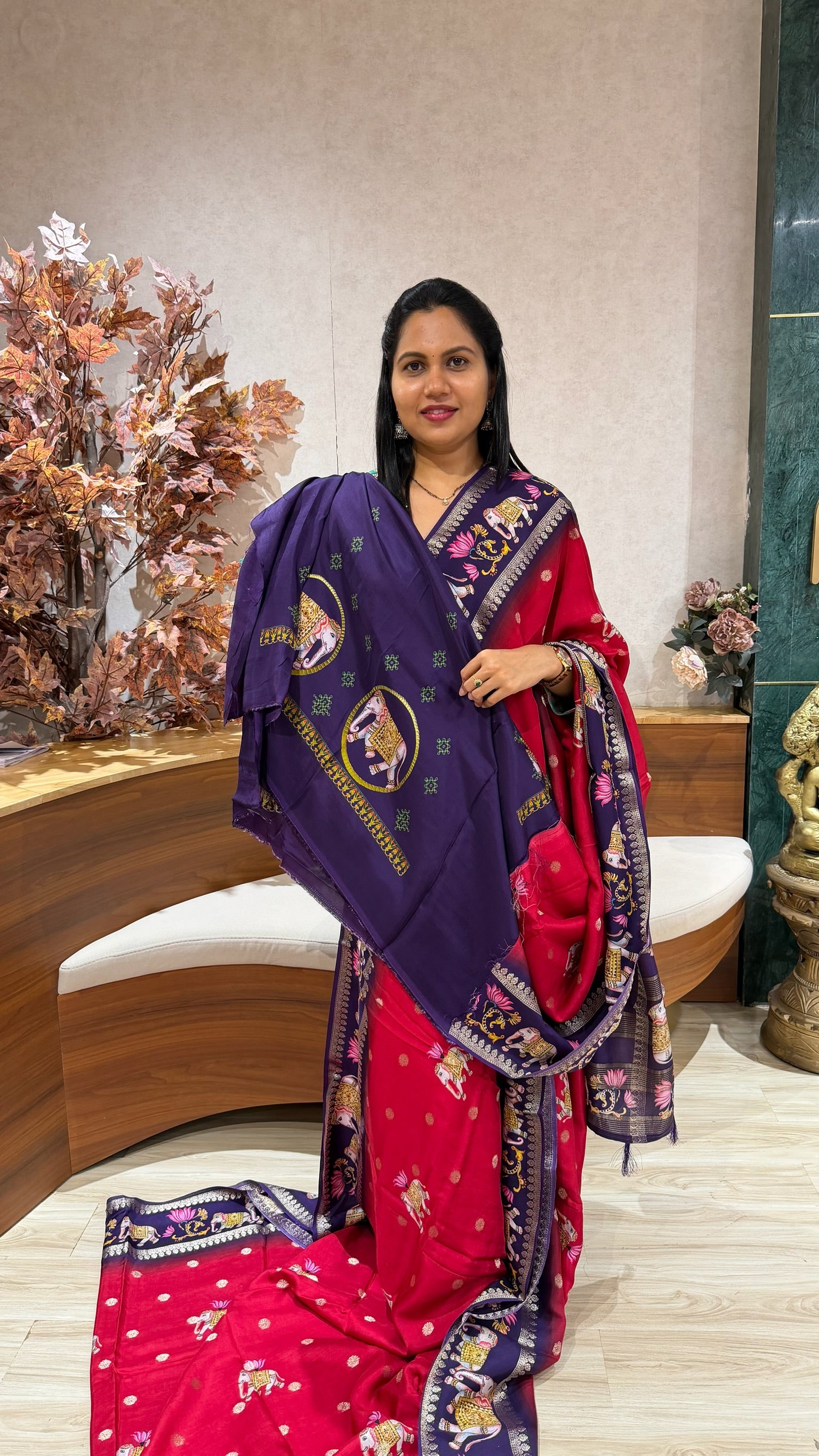 Dola silk tanjore print