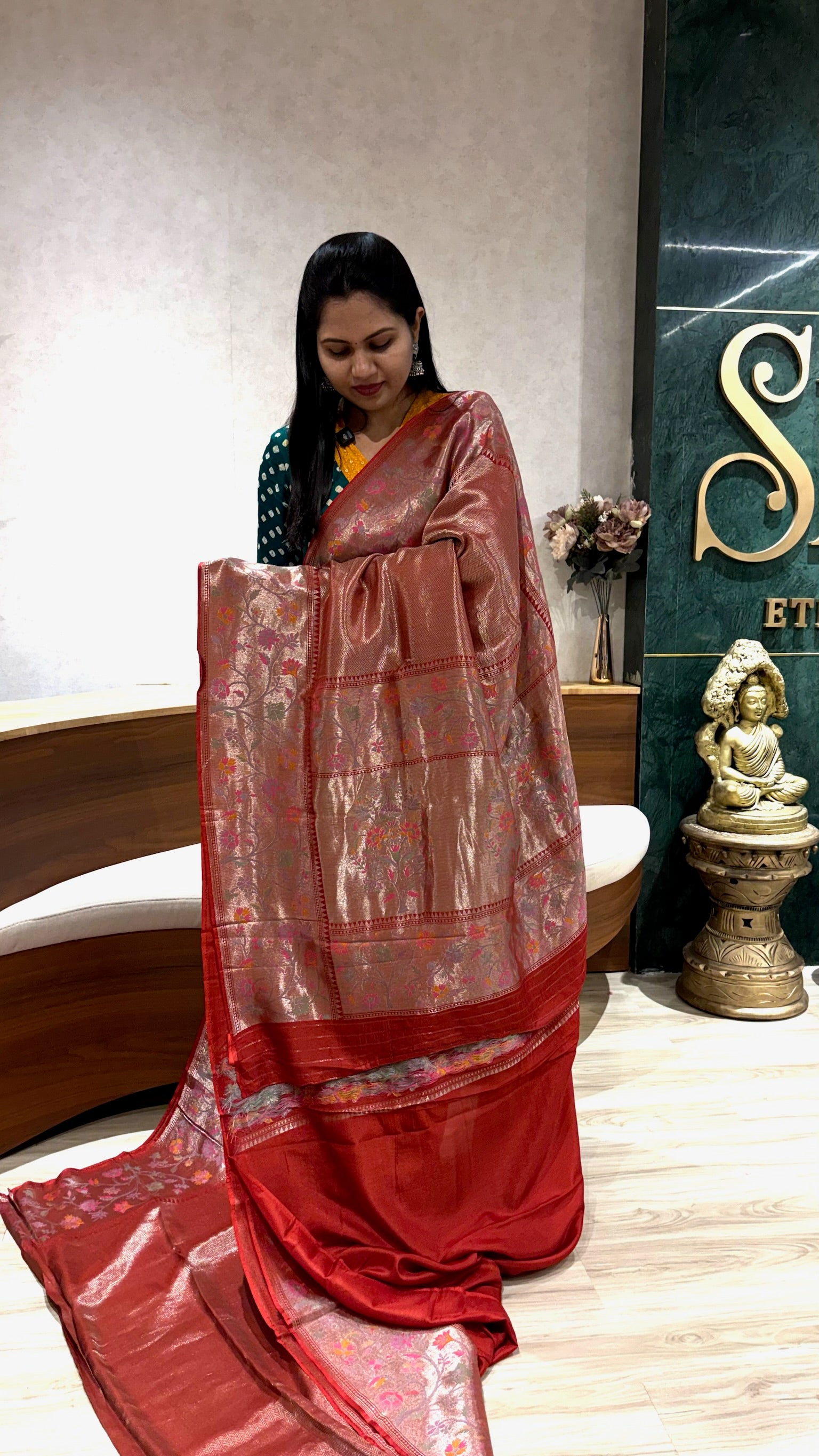 Tissue banaras floral paithani