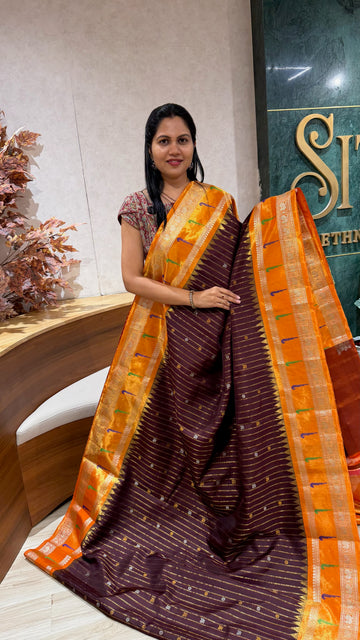 Handloom  Gadwal tissue muniya border