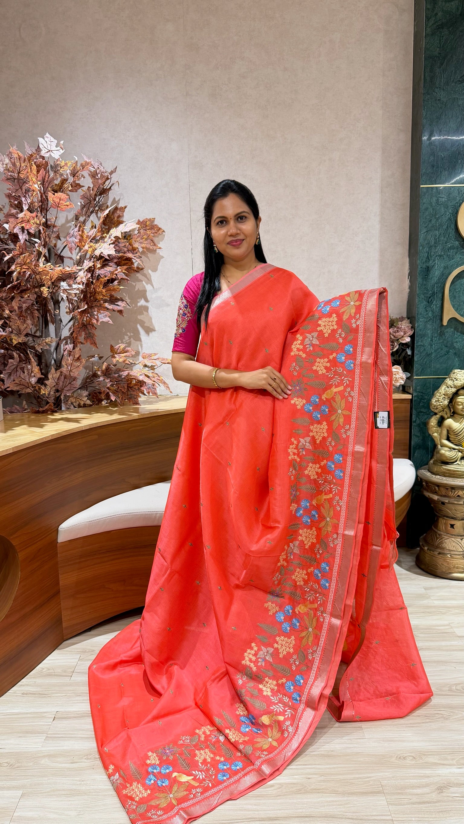 Handloom mangalgiri embroidery