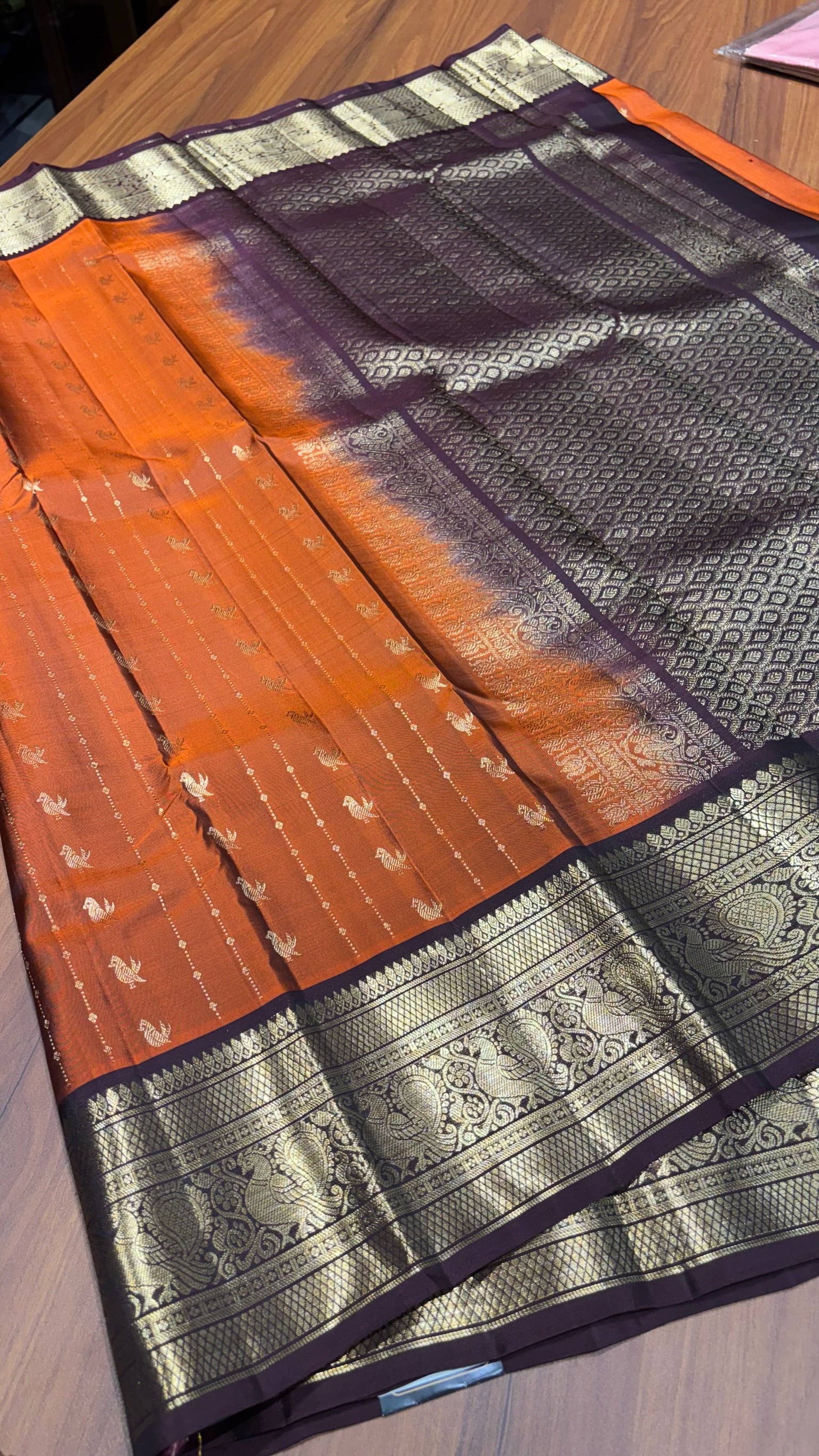 Kanchi pattu rust-brown