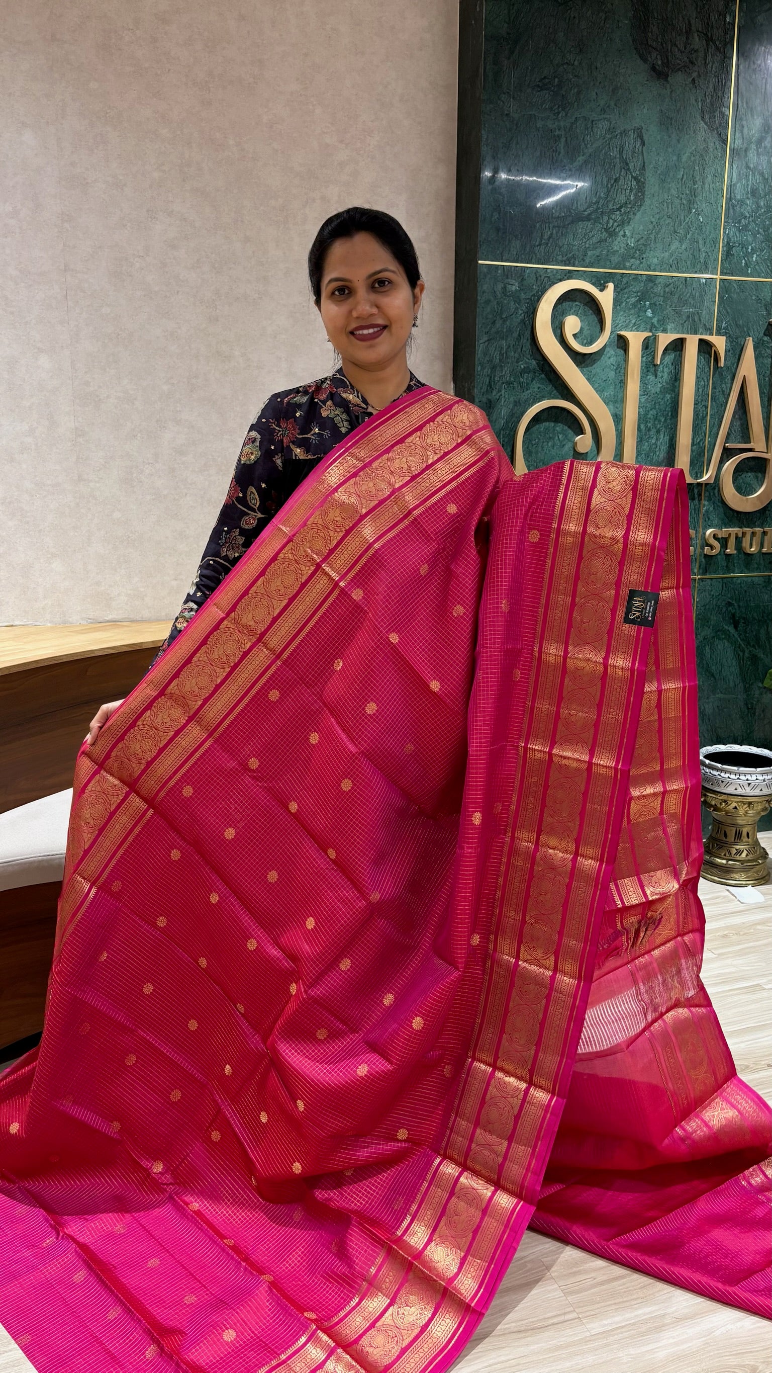 Handloom kanchi pattu pink