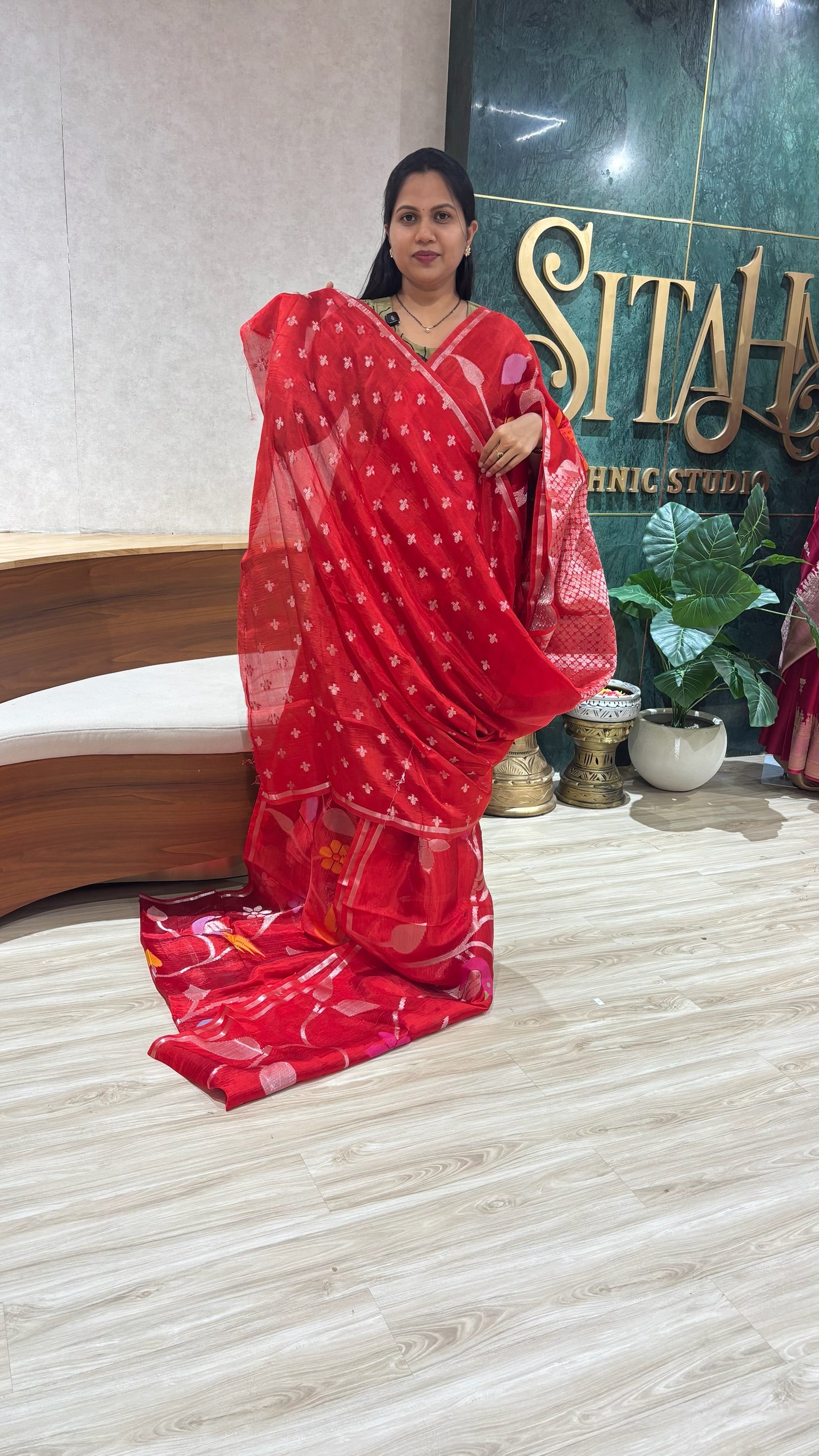 Paper silk allover red