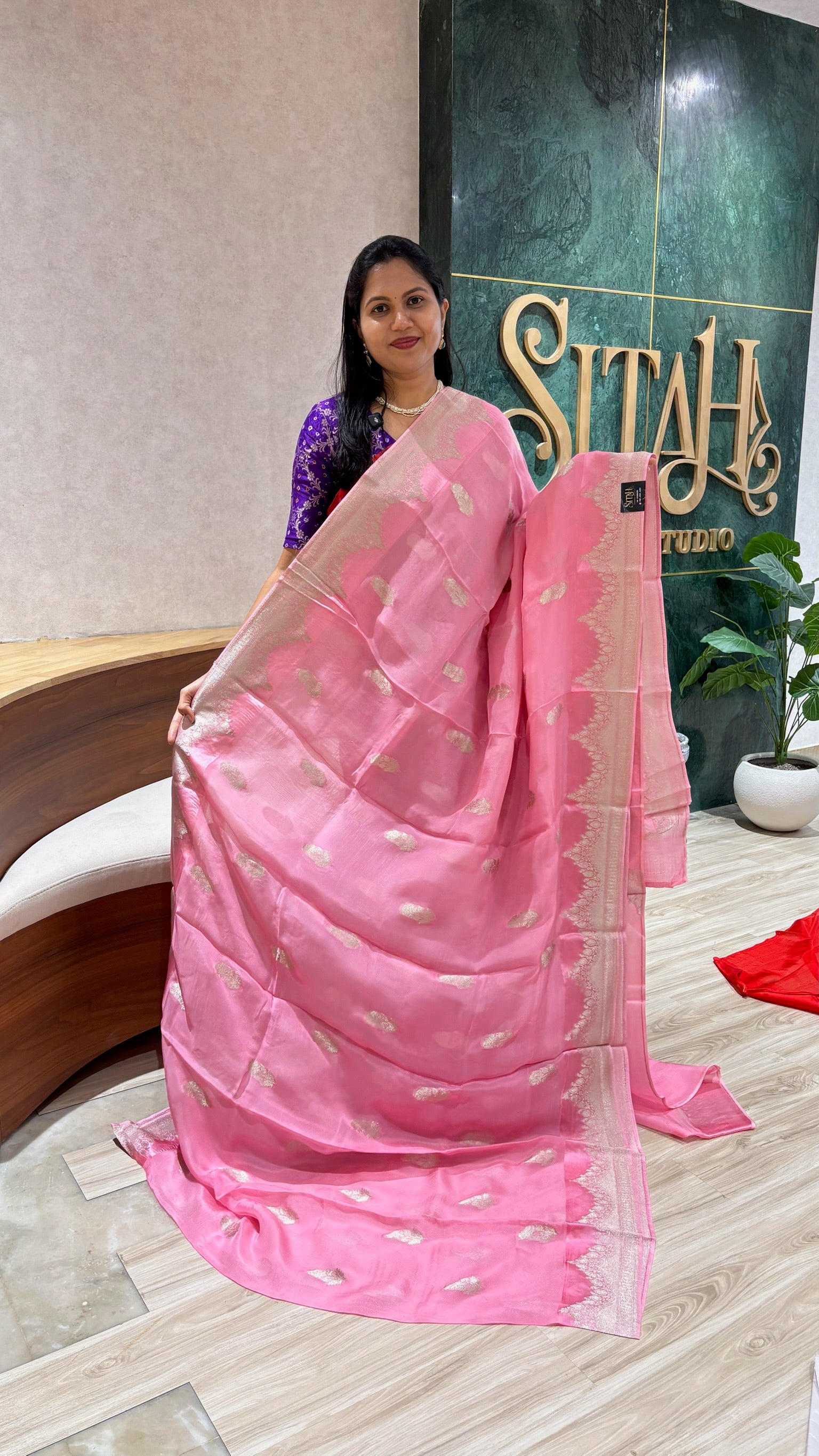 Crepe organza babypink