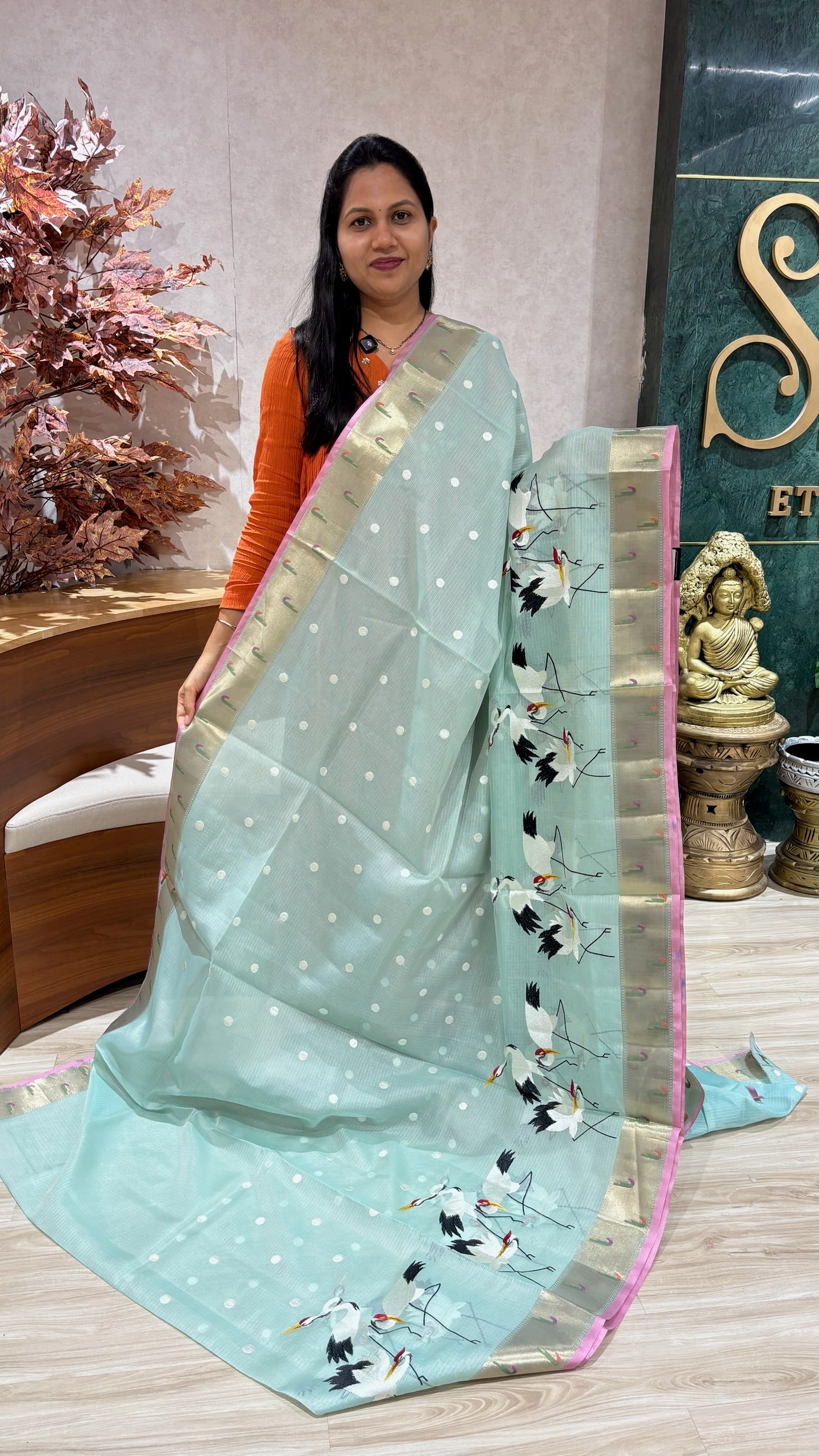 Silk kota embroidery