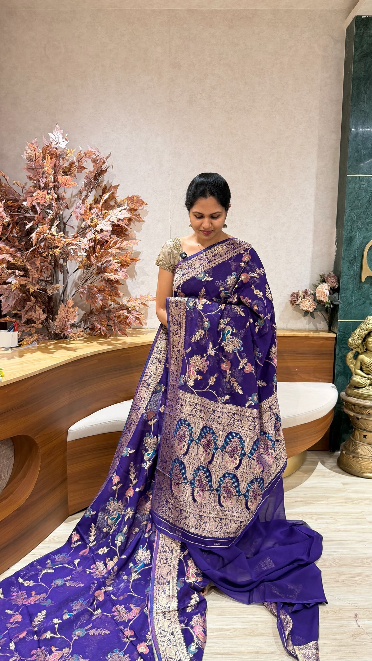 Banaras georgette purple