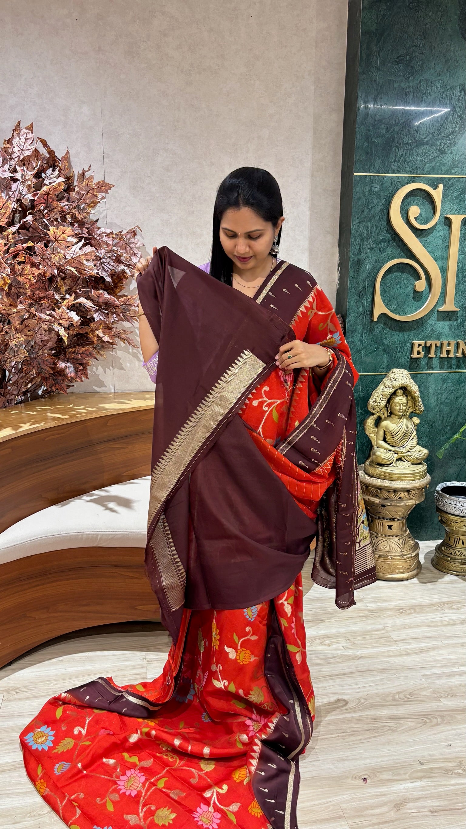 Tussar georgette jhamdani