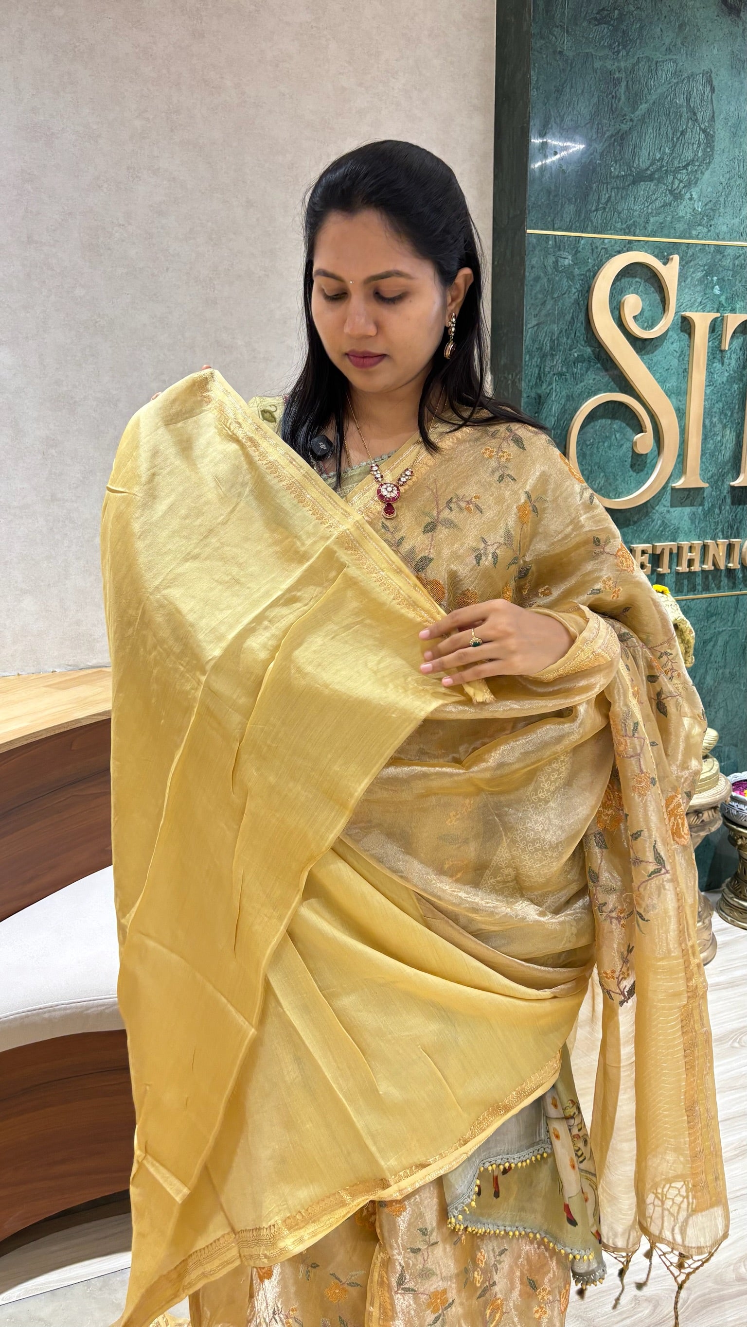 Handloom tissue cross stitch
