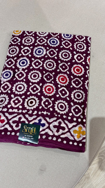 Cotton batik print light wine
