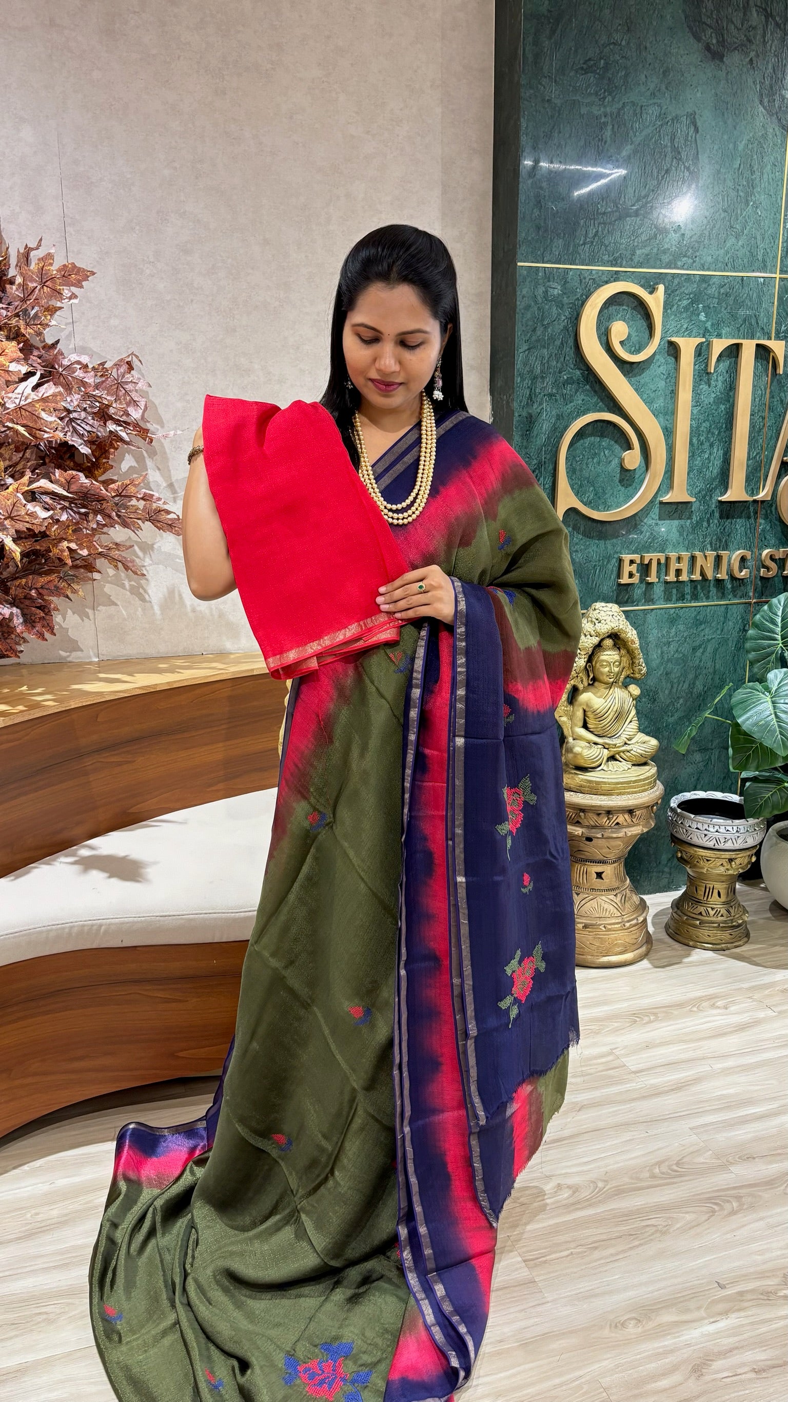 Jute silk saree